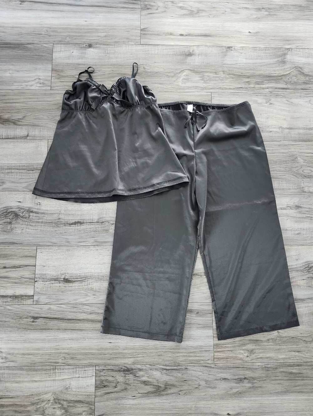 La SENZA Charcoal Sleep Set - Camisole & Drawstring Wide Pants size L